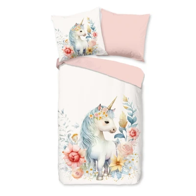 Afbeelding van Pure Kinderdekbedovertrek &quot;eenhoorn&quot; Wit (140x200/220 cm) Microfiber