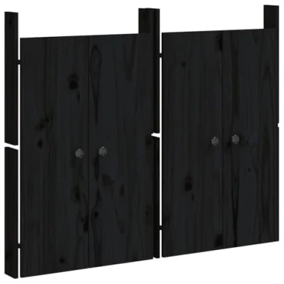 Afbeelding van Kastdeurtjes voor buitenkeuken 2 st 50x9x82 cm grenenhout zwart