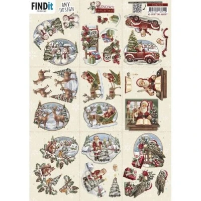 Afbeelding van 3D Cutting Sheet Amy Design Snowy Christmas Mini 10 stuks