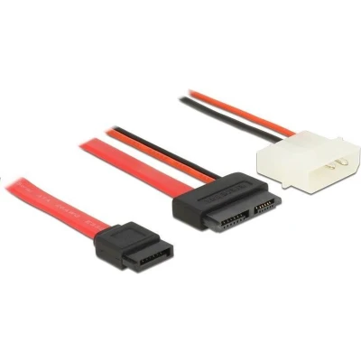 Afbeelding van Slim SATA (v) data + Molex voeding (m) kabel / SATA600 6 Gbit/s 0,50 meter