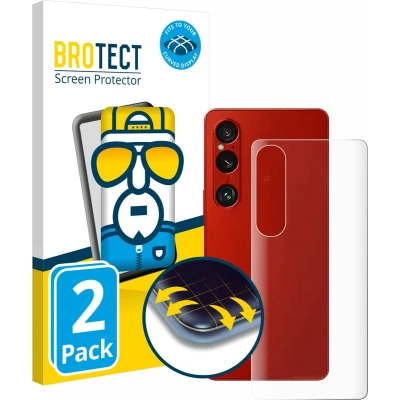 Afbeelding van BROTECT Screenprotector voor Sony Xperia 1 VI (Achterkant) Folie Beschermfolie transparant volledig dekking (2 Stuks)