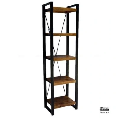 Afbeelding van Boekenkast Britt mangohout met legplanken 55 cm Naturel
