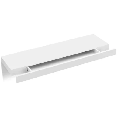 Afbeelding van WOLTU RG9345ws Robuuste zwevende planken met MDF houten lade, zwevend opbergrek, wit, 80 x 25 5 cm