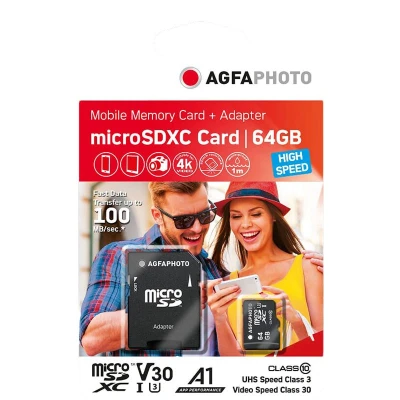 Image de Agfa Photo Mobile Carte Mémoire Microsdxc 64 Gb Uhs i U3 V30 A1