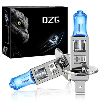 Afbeelding van DZG H1 halogeenlampen, 12 V, 55 W, koplamp, 5000 K, warmwit, mistlampen, DRL, 2 stuks