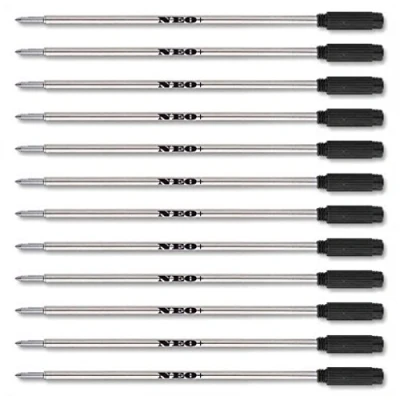 Afbeelding van NEO+ Set van 12 zwarte balpenvullingen, medium punt 0,7, compatibel met vele merken.