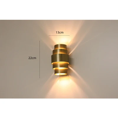 Afbeelding van Wandlamp Rolls goud 2 x G9 22cm hoog
