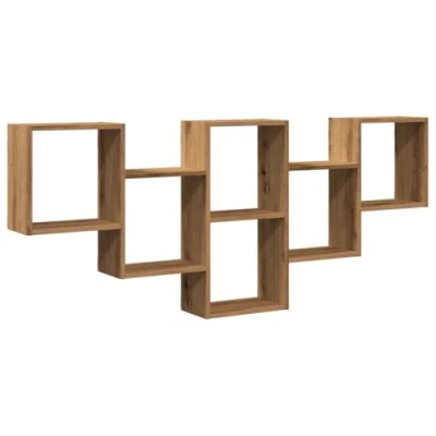 Afbeelding van vidaXL Wandschap 159x18x66 cm bewerkt hout artisanaal eikenkleurig