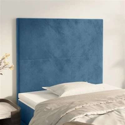 Afbeelding van Hoofdborden 2 st 80x5x78/88 cm fluweel donkerblauw