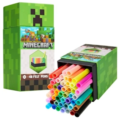 Afbeelding van Minecraft Viltstiften voor kinderen, 48 stuks, wasbaar, niet giftig, cadeau idee, gamer, jongens