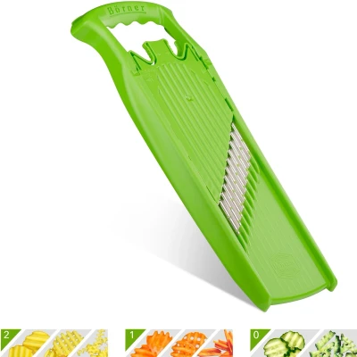 Afbeelding van Börner Mandoline Ideale wafel en rimpelsnijder 3 snijdiktes BPA vrij Roestvrij Groen