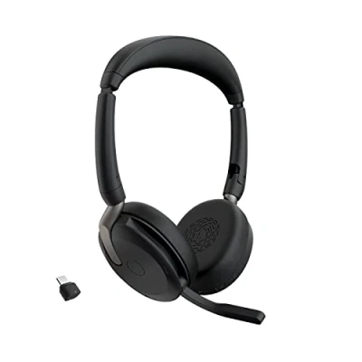 Afbeelding van Jabra Evolve2 65 Flex Link380c UC On Ear headset Computer Bluetooth Stereo Zwart Noise Cancelling Headset, Microfoon uitschakelbaar (mute), Volumeregeling,