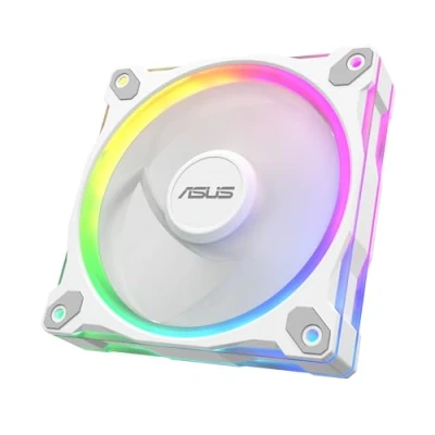 Afbeelding van ASUS Prime MR120 ARGB Reverse Single Pack White Edition, 120 mm PWM ventilator, 20 leds, ventilatorsnelheid 1600 tpm, 58 CFM luchtstroom, 28 dik frame, Aura Sync