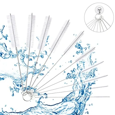 Afbeelding van Vicloon Buisborstel, 10 stuks, reinigingsborstel, buis voor glazen fles, babyfles, waterkoker, toetsenbord, slang, reinigingsborstels