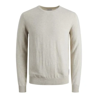Image de JACK &amp; JONES Jjeemil Knit Crew Neck Noos Pull en Tricot Homme, Oatmeal/Detail:melange, XXL
