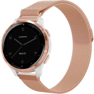 Afbeelding van iMoshion Milanees magnetisch 18 mm bandje Geschikt voor Garmin Vivoactive 4s / 3s Venu 2s Vivomove Fossil Gen 6 5e Rosé Goud