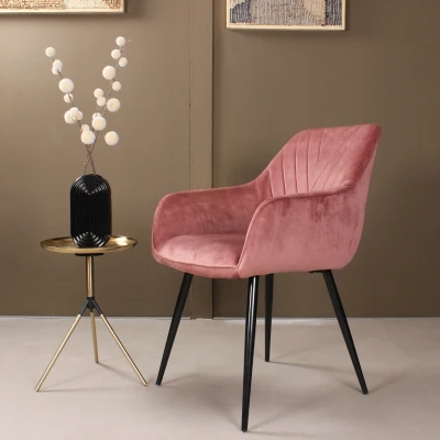 Afbeelding van Gaby armstoel velvet roze