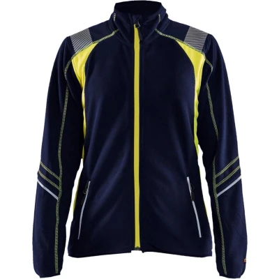 Afbeelding van Blaklader Dames Microfleecevest 4973 1010 Marine/High Vis Geel XXL