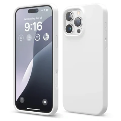 Afbeelding van elago Compatibel met iPhone 16 Pro Max hoesje, hoogwaardige vloeibare siliconen hoes, volledige beschermhoes, schokbestendig, slanke telefoonhoes