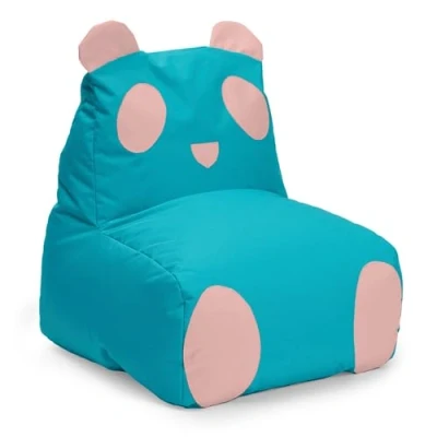 Afbeelding van LUMALAND kinderzitzak Animal Line Panda turquoise/pastelroze