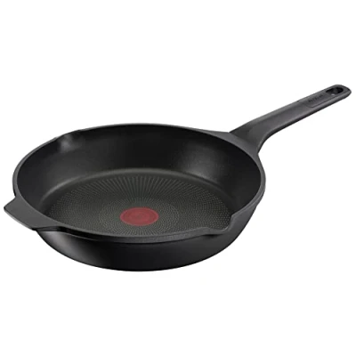 Afbeelding van Tefal E24906 Robusto braadpan van gegoten aluminium, 28 cm, eenvoudige reiniging, antiaanbaklaag, temperatuurweergave, vaatwasmachinebestendig, inductie bestendig, zwart