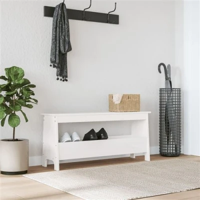 Afbeelding van vidaXL Halbankje 100x28x45 cm massief grenenhout wit