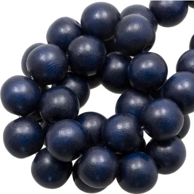 Afbeelding van Houten Kralen Intense Look (16 mm) Navy Blue (25 stuks)