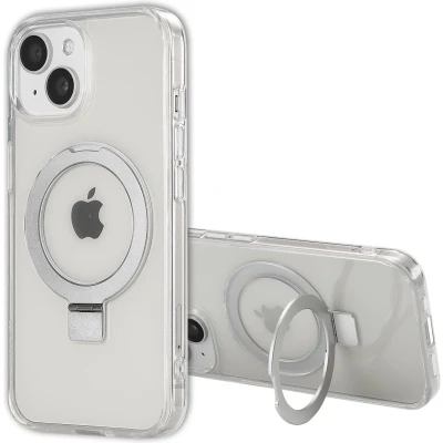 Afbeelding van Accezz Hoesje Geschikt voor iPhone 15 Ring Stand Backcover MagSafe Transparant