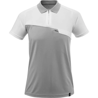Afbeelding van Mascot Advanced Poloshirt met borstzak 17283 945 grijs gemêleerd/wit