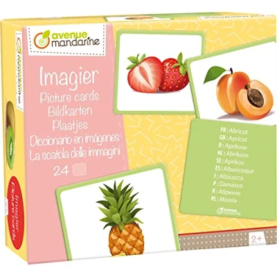 Afbeelding van AVENUE MANDARINE JE509C een educatief spel met 24 meertalige kaarten (10 talen) vanaf 2 jaar IMAGIER Fruits