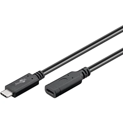 Afbeelding van USB C naar verlengkabel USB3.2 (tot 10 Gbit/s) PD tot 20V/3A / zwart 1 meter