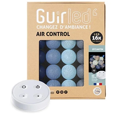 Afbeelding van Guirled Lichtketting met USB kogels van katoen, draadloze afstandsbediening, 2 uur babynachtlampje A dubbele voeding, 4 intensiteiten 16 ballen 1,6 m Byzantin