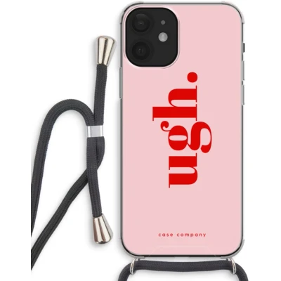 Afbeelding van Case Company® hoesje met Koord geschikt voor iPhone 12 Ugh Telefoonhoesje Zwart Extra Bescherming aan alle Kanten en Over de Schermrand