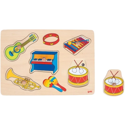 Afbeelding van Goki Noppenpuzzel Muziekinstrumenten met Geluid, 5st.