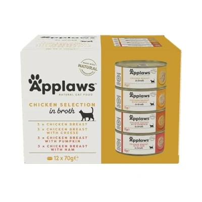 Afbeelding van 12x70g Adult Kip selectie Applaws Kattenvoer