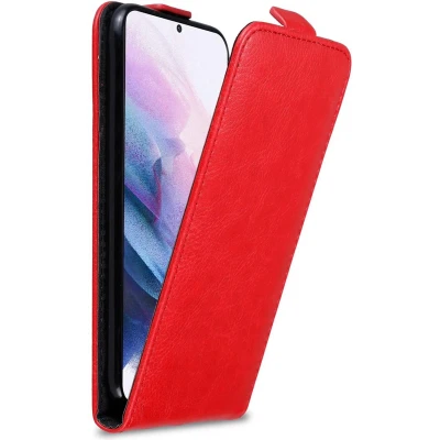 Afbeelding van Cadorabo Hoesje geschikt voor Samsung Galaxy S21 PLUS in APPEL ROOD Beschermhoes flip design Case Cover met magnetische sluiting