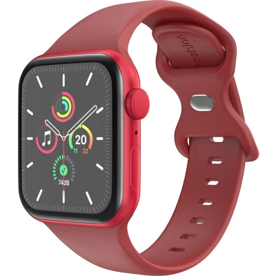 Afbeelding van imoshion Siliconen⁺ bandje Geschikt voor Apple Watch 1, 2, 3, 4, 5, 6, 7, 8, 9, 10, SE, Ultra (2) 44/45/46/49 mm Rood M/L