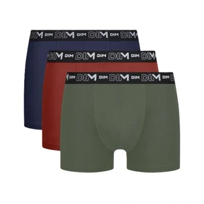 Afbeelding van DIM Katoenen stretch, ademend, optimale grip, X3, boxershorts voor heren (3 stuks), Groen/Blauw/Rood