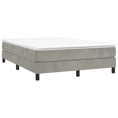 Afbeelding van Boxspringframe fluweel lichtgrijs 140x200 cm