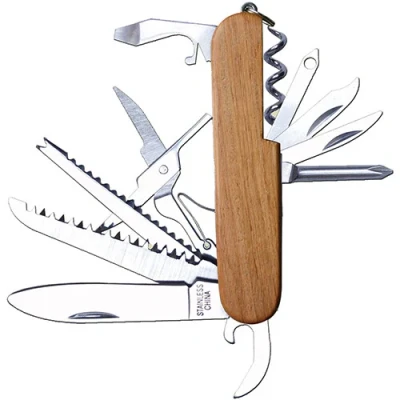 Afbeelding van Kids at work zakmes met 12 functies naturel hout