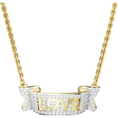 Afbeelding van Swarovski Volta Necklace LOVE Ketting, Dames, Maat: One Size, White