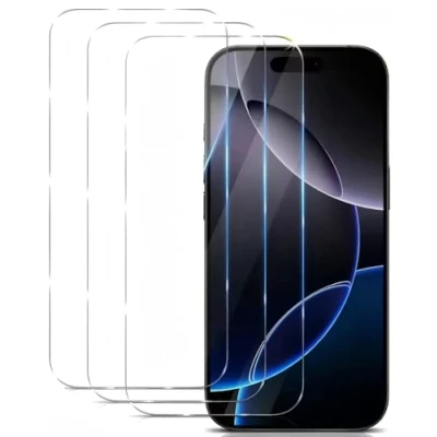 Afbeelding van 3 stuks gehard glas voor iPhone 16 Pro Max displaybeschermfolie ultra resistent krasbestendig zonder luchtbellen hardheid 9H hoge definitie 6,9 inch HD transparant