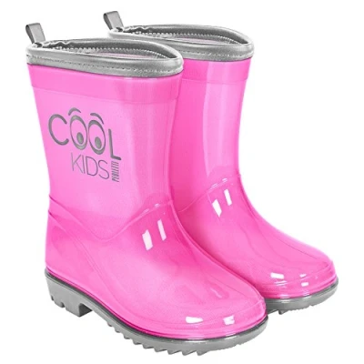 Afbeelding van PERLETTI Regenlaarzen voor kinderen, enkellaarzen kleine jongens, reflecterende details, waterdichte zomen antislipzool, Fuchsia