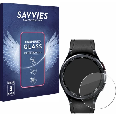 Afbeelding van Savvies Glas Screenprotector voor Samsung Galaxy Watch 6 Classic (47 mm) Gehard Beschermglas 9H (3 Stuks)