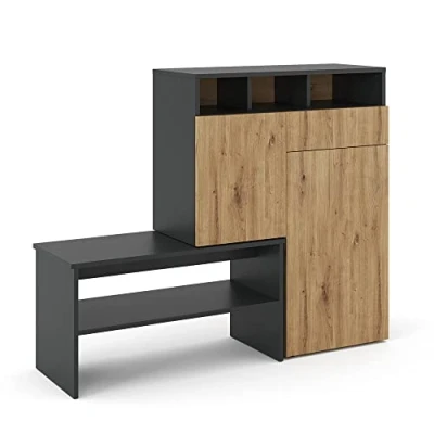 Afbeelding van Vicco schoenenkast &quot;Selena&quot;, antraciet/eiken, 125 x 102 cm