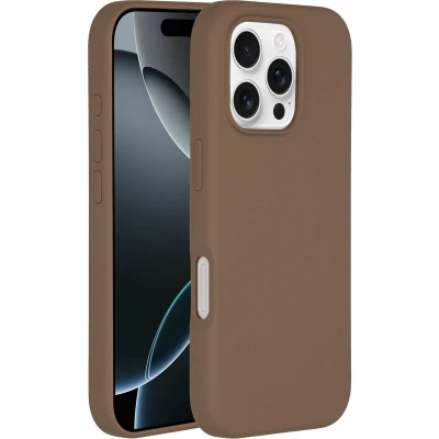 Afbeelding van Accezz Hoesje Geschikt voor iPhone 16 Pro Siliconen Liquid Silicone Backcover MagSafe lichtbruin