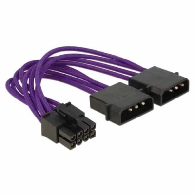 Image de Delock Adaptateur secteur alimentation interne 4 plots (M) pour 8 broches EPS12V (F) 15 cm violet