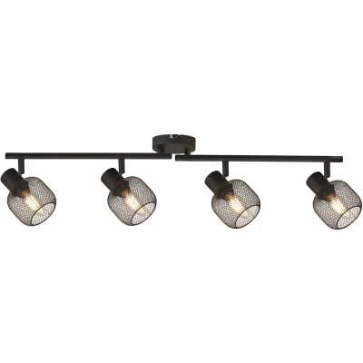 Afbeelding van Plafondspot Meshy, zwart, metaal, 4 lamps, E14, 79 cm