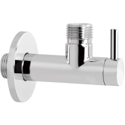 Afbeelding van HotBath Pal hoekstopkraan rond met filter 1/2&quot; Geborsteld Messing P2002BB