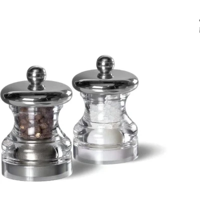 Afbeelding van Cole &amp; Mason Zout En Pepermolen 6,5 Cm 2 delig Transparant